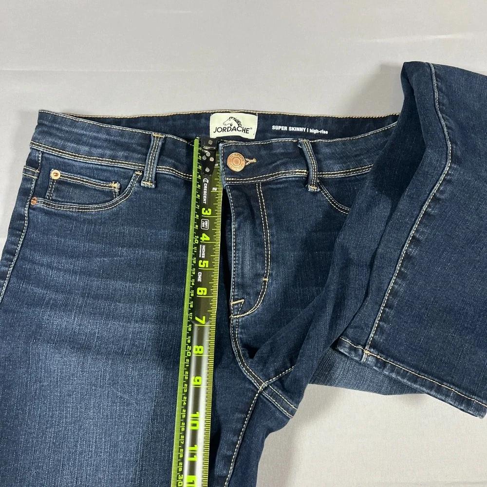 Jordache Super Skinny Jeans Womens 10 Blue Cotton Stretch Dark Wash High Rise